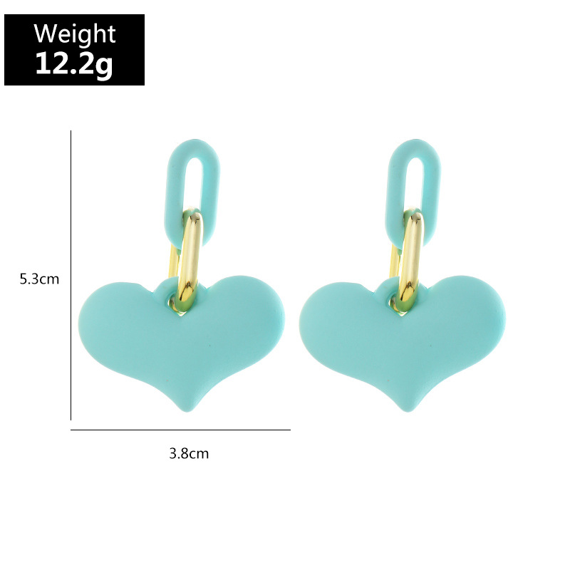 Boucles D&#39;oreilles Couleur Bonbon En Forme De Coeur display picture 1