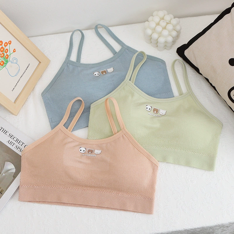 10-16 лет студенческий камзол период развития, обернутый грудью, однотонный бюстгальтер для девочек, топ с анти-выпуклой трубкой, нижнее белье для женщин