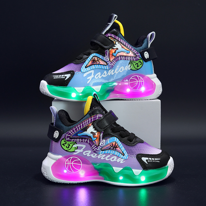 XUANMU Children Sport Shoes Boys Girls Autumn Winter Middle Children Shoes Primary School Basketball Shoes XA100_voghion.com