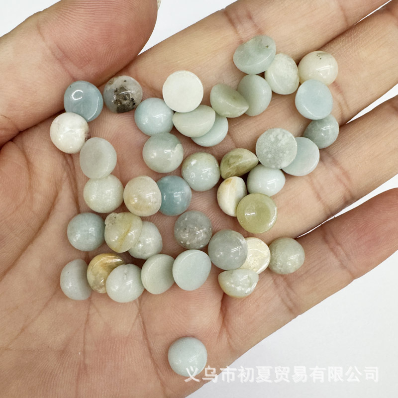 速売通爆金8mm天然石半円形戒面石パッチdiyビーズ部品卸売り