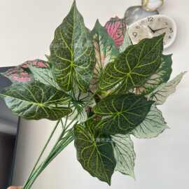 仿真五叉大海芋叶婚庆植物墙绿植装饰3D打印海芋叶人造绿植
