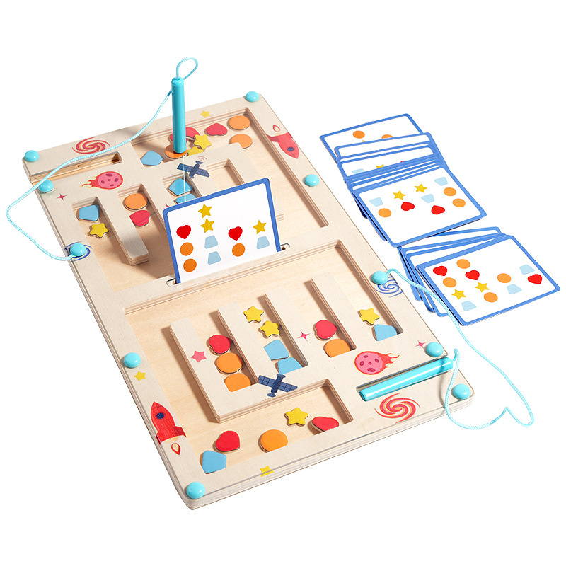 Entrenamiento de pensamiento lógico para niños transfronterizos forma de cuatro colores juego magnético de ajedrez juegos de mesa juegos de puzzle image 5