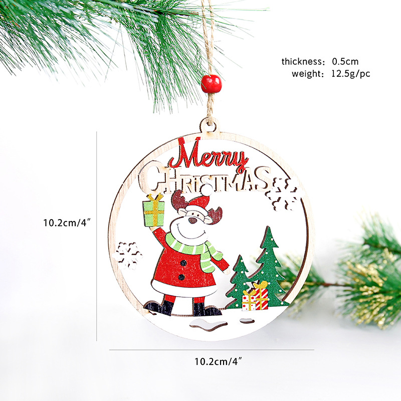 Decoraciones de Navidad de madera colgante decoración del hogar festivales artesanía de madera colgante colgante de árbol de Navidad