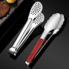 跨境不鏽鋼食品夾子精巧夾紅炳夾加厚食物夾燒烤夾牛排麵包烤肉夾