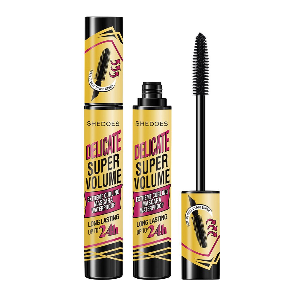 SHEDOES Asia Central maquillaje transfronterizo denso y delgado 24H estereoscópico no acoplado máscara impermeable antiperspirante duradera