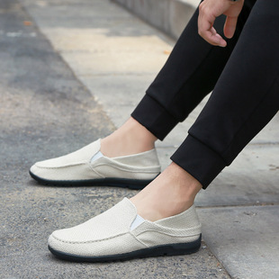 New Doo Shoes Men's Linen Breathable Casual Soft Bottom Canvas Shoes Old Beijing Cloth Shoes Dad Shoes Men's Single Shoes