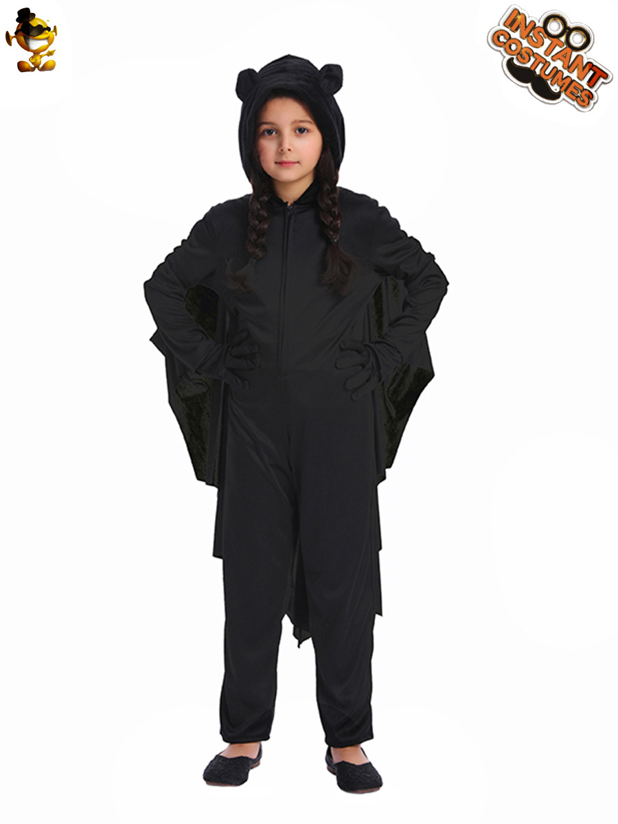 Halloween transfronterizo niños negro bat mono traje de escenario Halloween fantasma Festival Fiesta traje