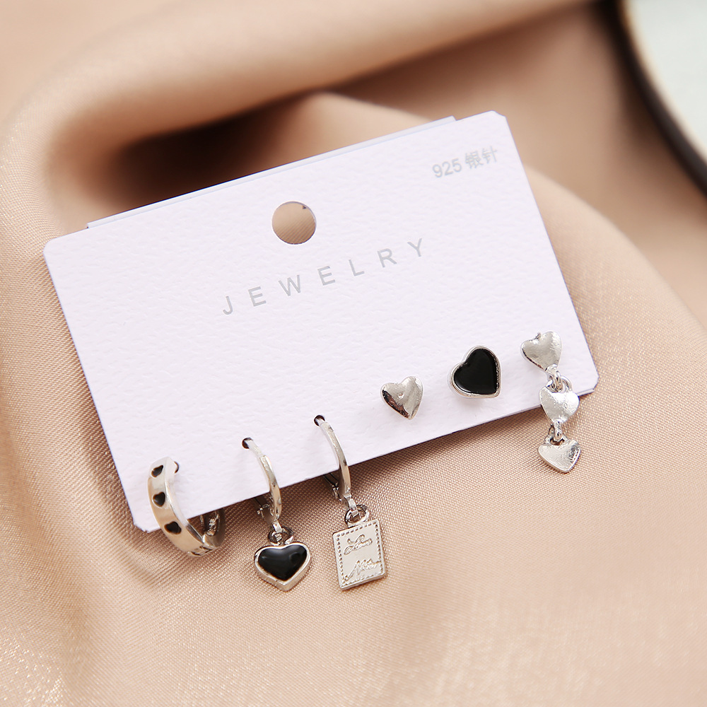 Heart Shape Pattern Women's Gender 1 Set Simple Style Heart Shape Plating Metal Drop Earrings Earrings