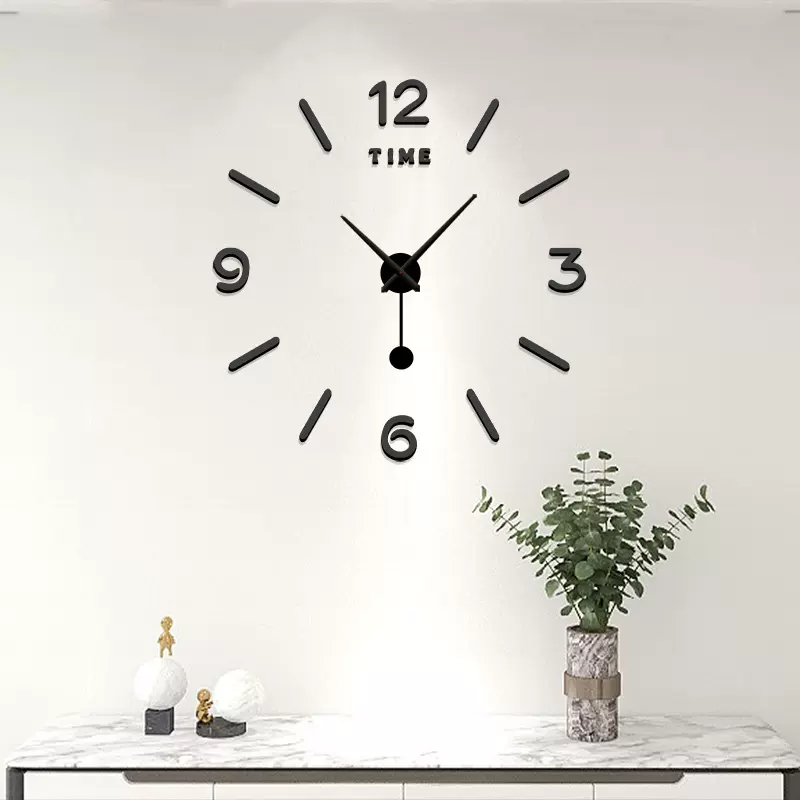网红新款3D立体挂钟 DIY趣味时钟创意装饰墙贴钟表镜面钟简约时尚
