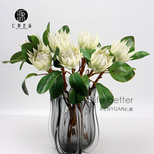 仿真花皇冠小帝王花热带花 植绒针垫花家居花艺样板装饰 假花配材