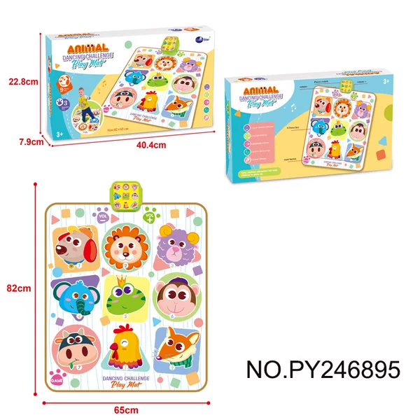 Cross-border Hot Selling Children's Electric Music Dancing Blanket Puzzle Early Education Animal Stomp Singing Double Interactive Electronic Organ