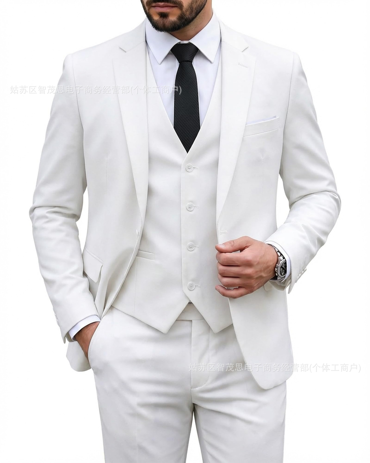 White suit + vest + pants / XS