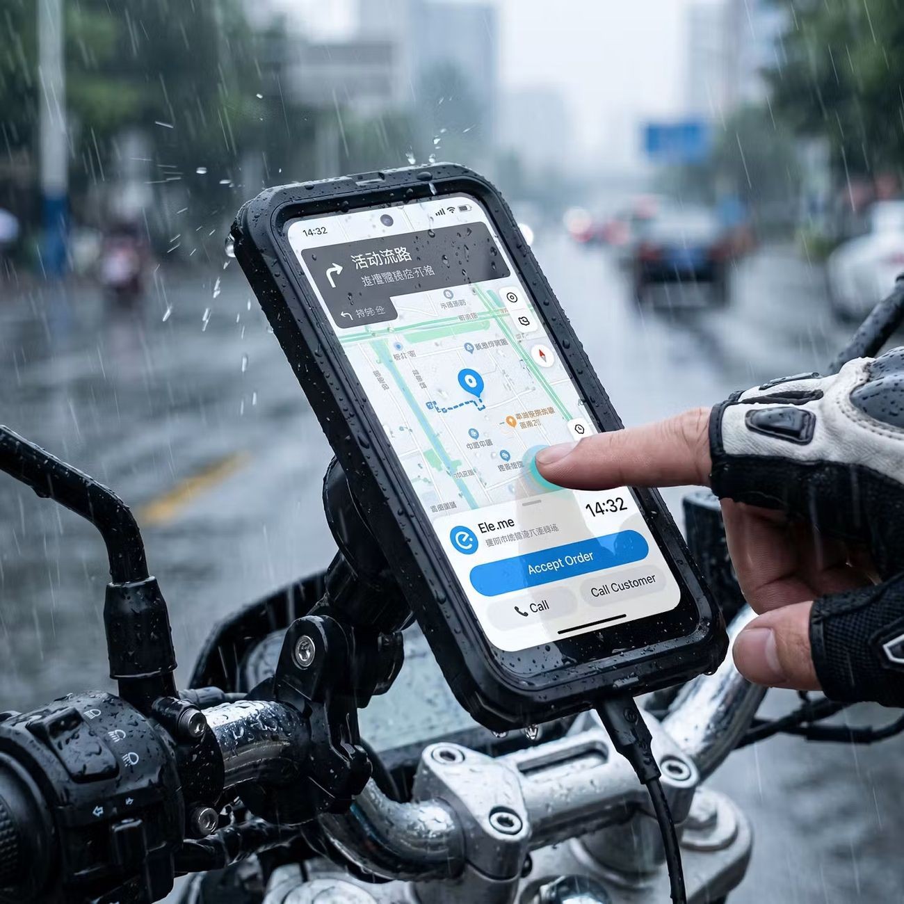 Factory Direct Sales Car Charger Waterproof Magnetic Charging Phone Holder Rider Super Fast Charging Electric Vehicle Motorcycle