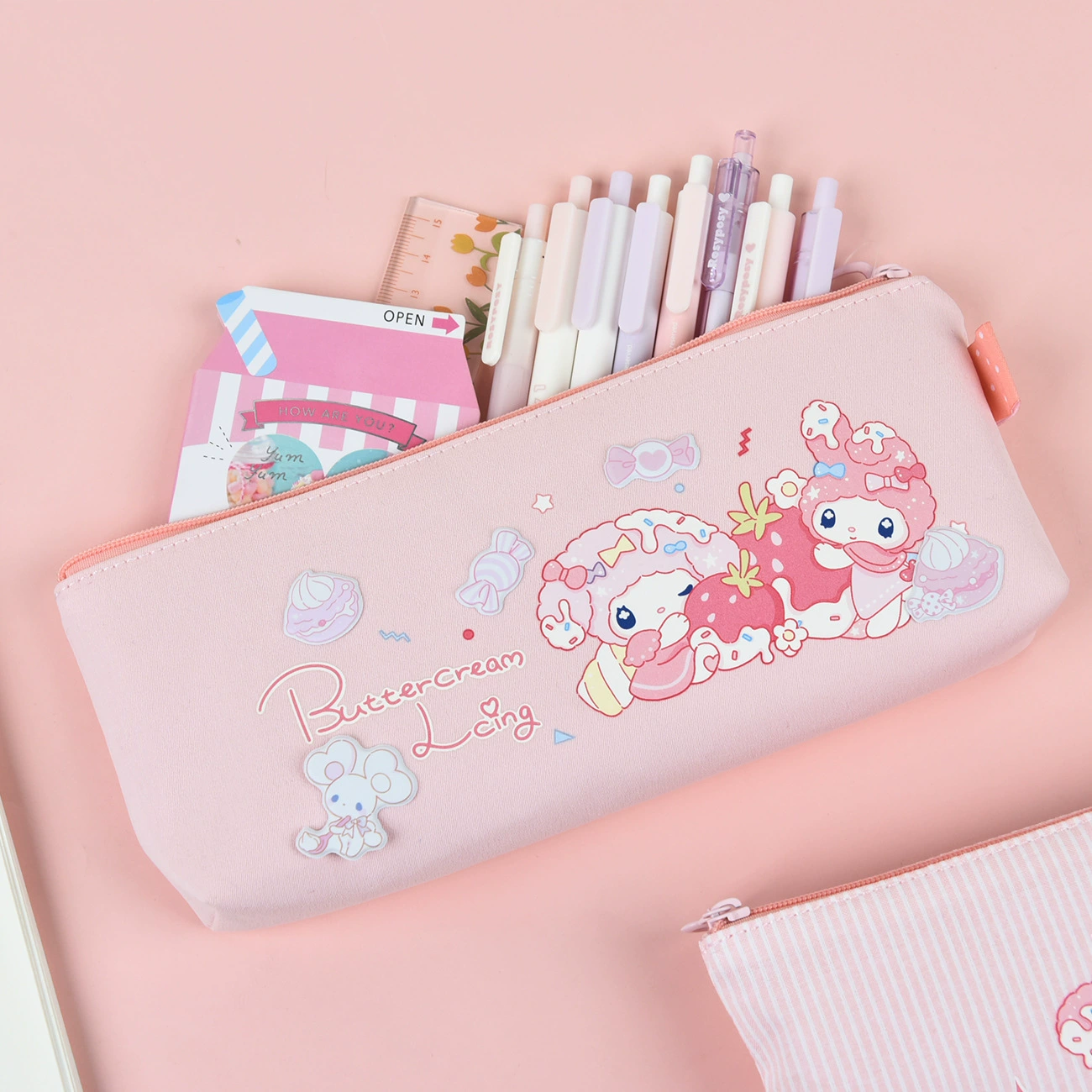 Cream strawberry, high quality cute pencil case for elementary school students
