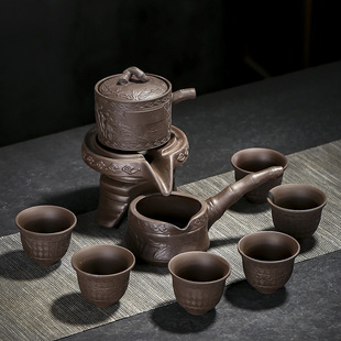 Zisha Stone Grinding Lazy Man Automatic Tea Set Time-running Ceramic Meeting Guest Kung Fu Tea Maker Set