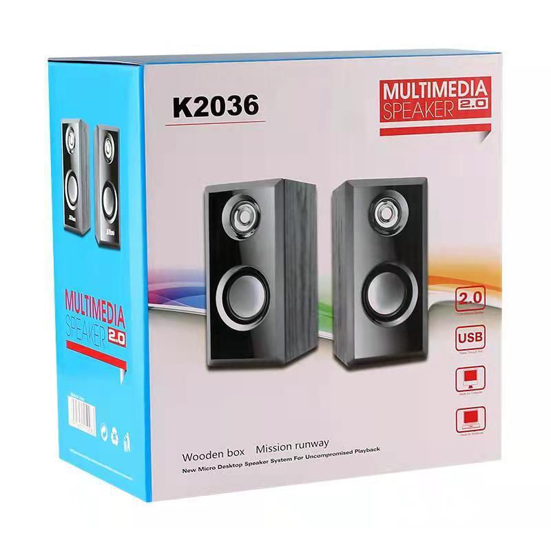2.0木製スピーカーk2036サブウーファ立体サラウンドデスクトップパソコンの小型スピーカー卸売り|undefined