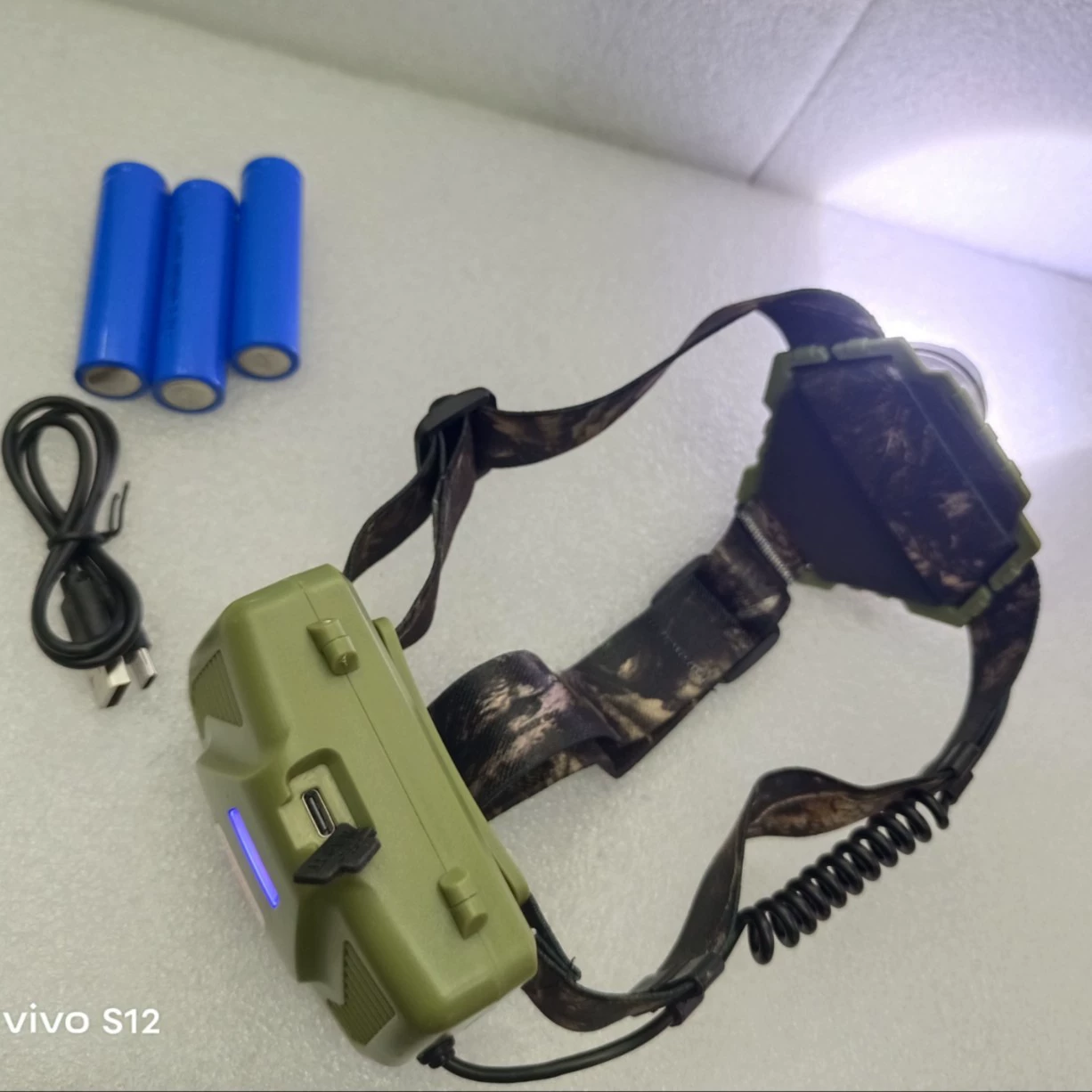 Лупа-фонарик W328-3, зумируемый LED, зарядка Type‑C, варианты 2/3-стержня, доступен камуфляж