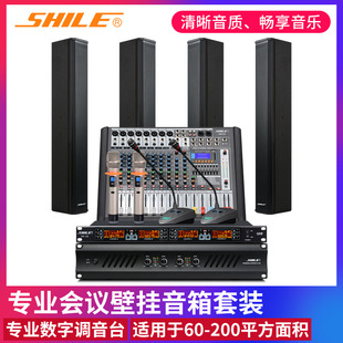 Lion music AV2018 + BX408 professional high-power conference wall-mounted sound column sound system four-channel post-stage power amplifier