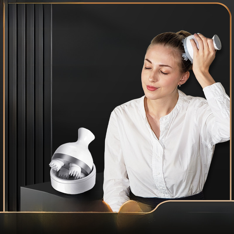 头部按摩器揉捏八爪电动头皮按摩仪多功能猫咪宠物按摩器一件代发