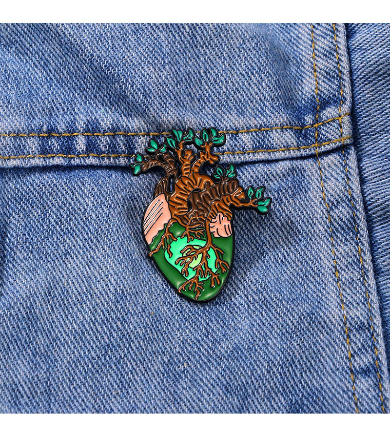All Seasons Season Cute Pin Heart Tree Heart Shape Alloy Enamel Unisex Brooches