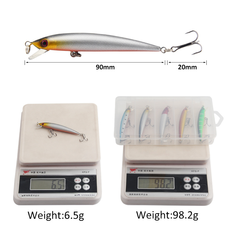 Sinking Minnow Lures Shallow Diving Minnow Baits Bass Trout Fresh Water Fishing Lure