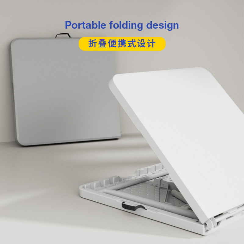 Outdoor stall folding table, simple home training lifting folding dining table, plastic portable folding computer table