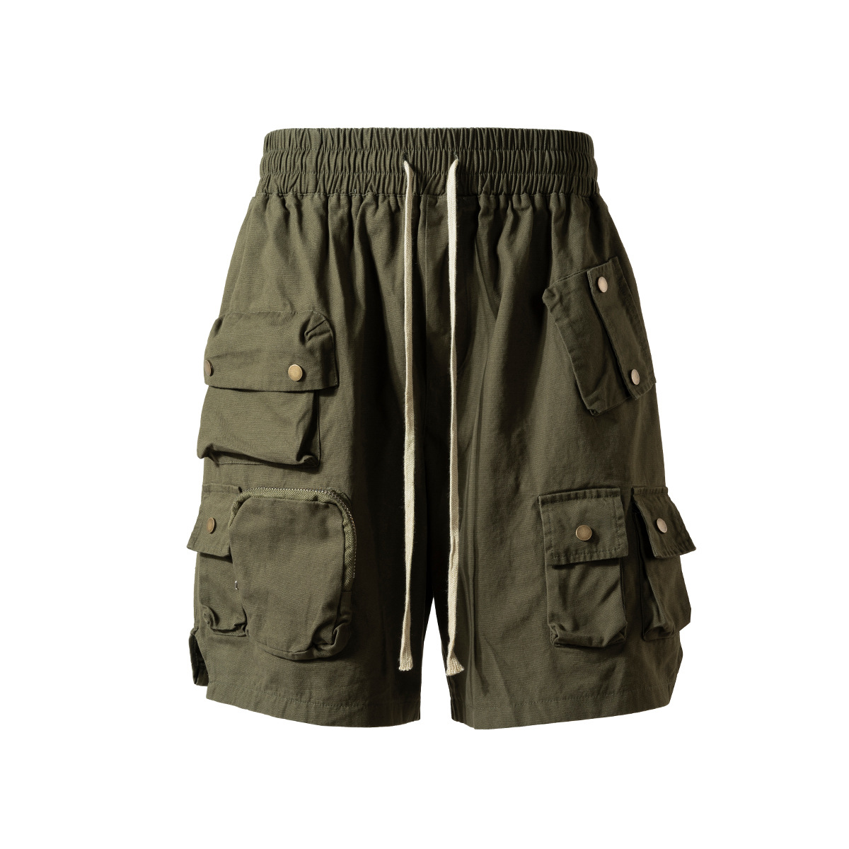 Jia Yi Ku Men's Clothing | 2026 European and American High Street Fashion Brand Workwear Shorts, Washed and Distressed, Multi-Pocket Tactical Shorts