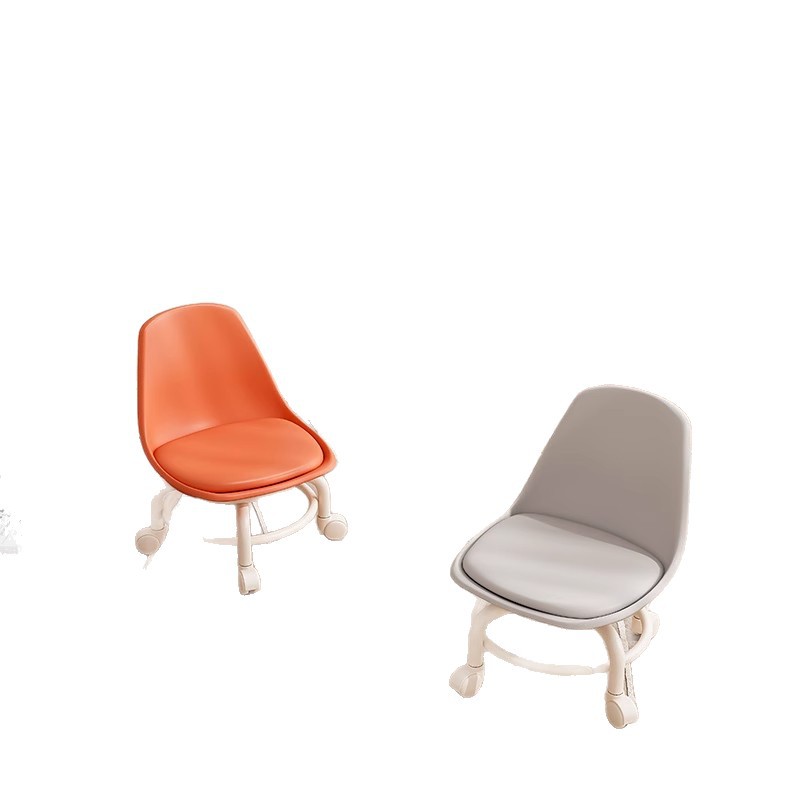 Rueda de la sala de estar, taburete pequeño, rueda universal silenciosa, silla pequeña, respaldo nuevo, bolso suave, banco de rueda de red neto