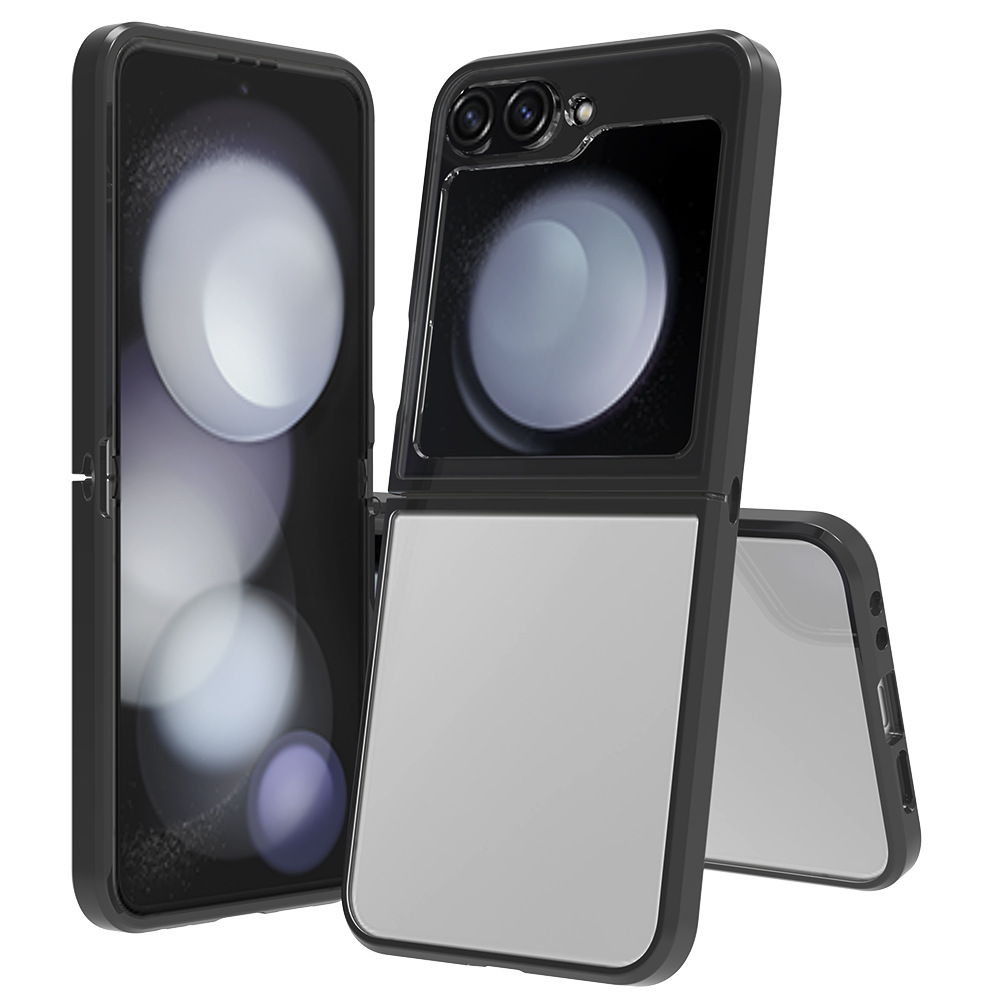 MOQ50 para Samsung Z Flip 6 plegable transparente cubierta de cerveza acrílica protectora anti-caída arriba y abajo