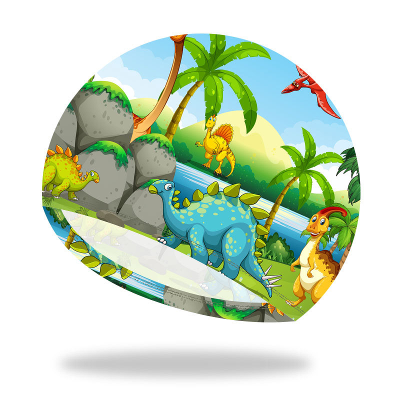 De alta calidad de color de dibujos animados de tela gorra de natación de nylon de primavera caliente cómoda gorra de natación para niños y niñas Universal fábrica al por mayor