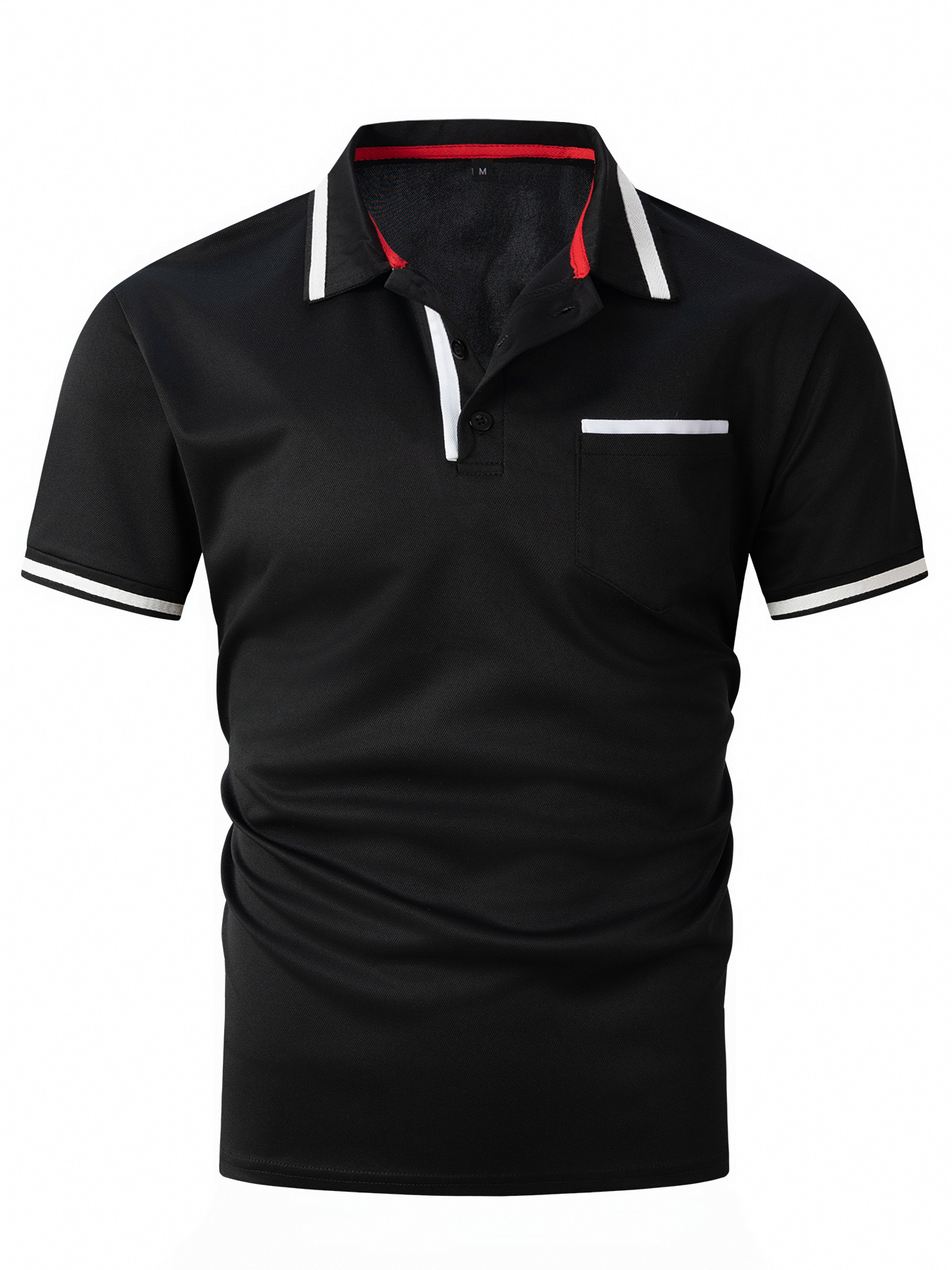 Polo homme patchwork avec poche style décontracté et élégant_voghion.com