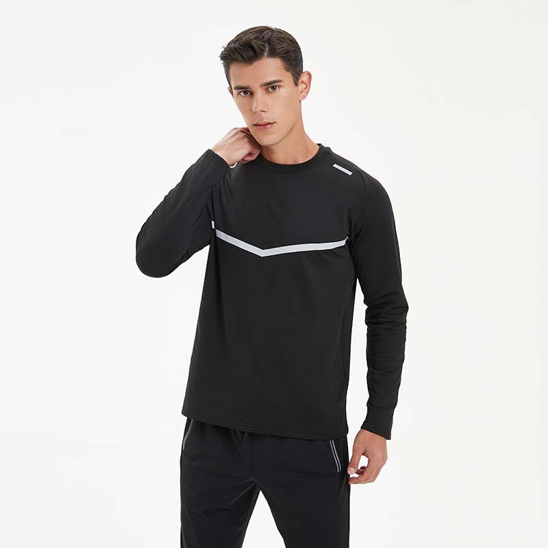 Lulu primavera y otoño hombres deportes al aire libre ocio cuello redondo manga larga Top running fitness entrenamiento de secado rápido camiseta transpirable U