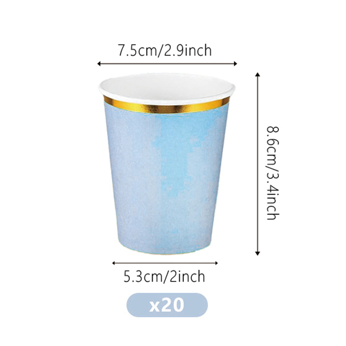 Elegante set di stoviglie monouso per feste blu e oro: piatti da 7 pollici, piatti da 8,6 pollici, bicchieri da 9 once, tovaglioli da 6,3 pollici - Ecologico ed elegante per eventi_voghion.com