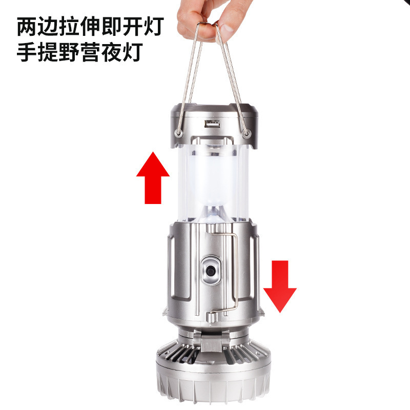 Solar LED caballo lámpara recargable al aire libre camping exterior lámpara de tienda plegable nuevo ventilador eléctrico camping luz