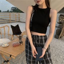 辣妹工装背心女夏户外登山工字吊带内搭外穿健身运动无袖短款上衣