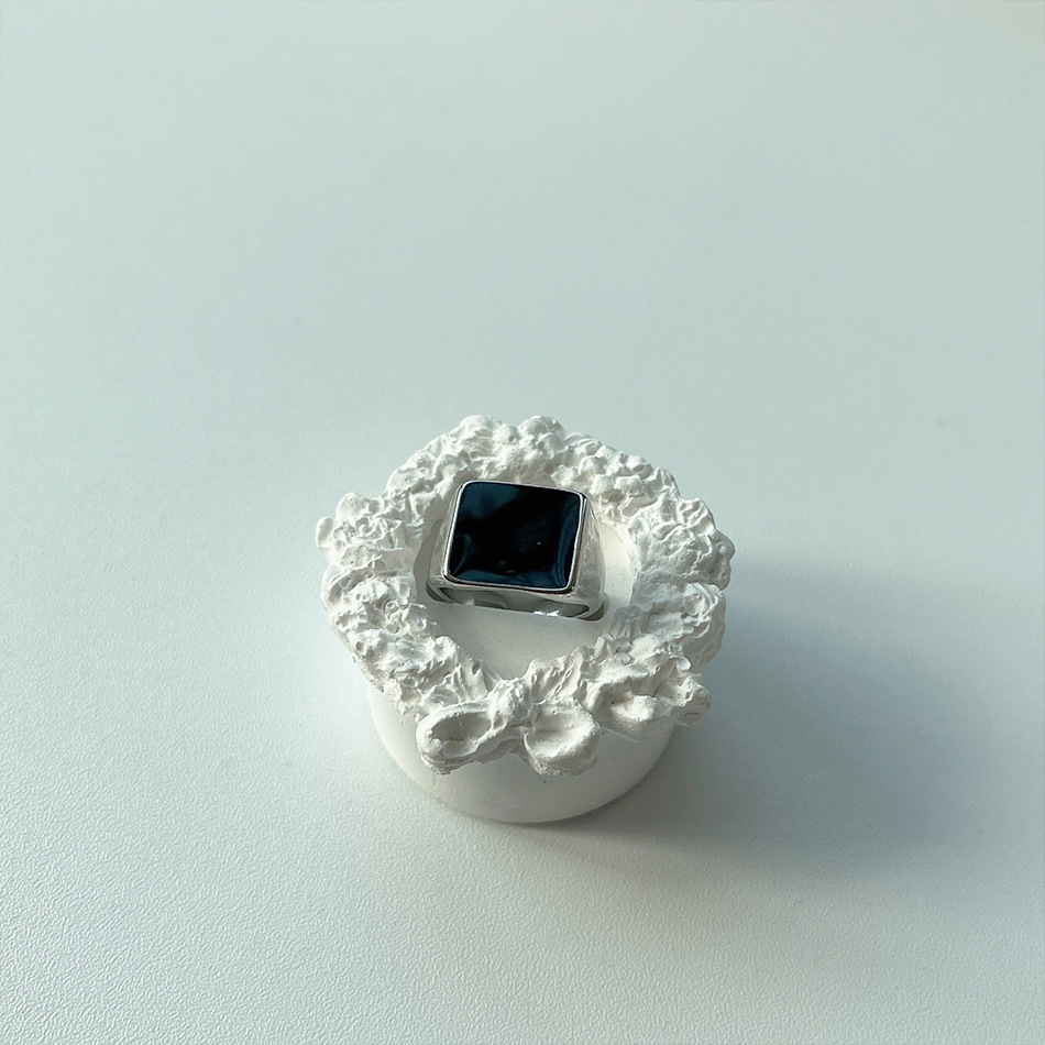 Simple Style Square Copper Enamel Open Ring 1 Piece