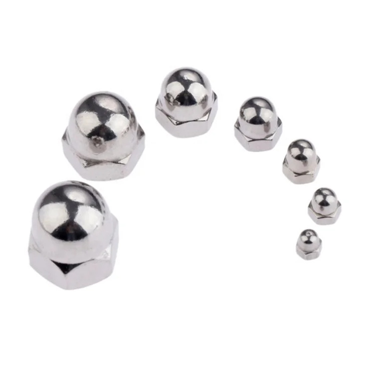 不锈钢反牙盖形螺母细牙盖型螺帽装饰球头反丝帽