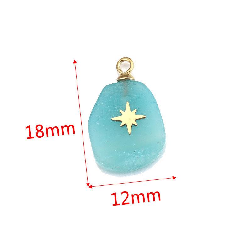 Europa y América Piedra Natural Rosa cristal turquesa Acero inoxidable titanio acero cuadrado pequeño colgante DIY joyería collar Accesorios