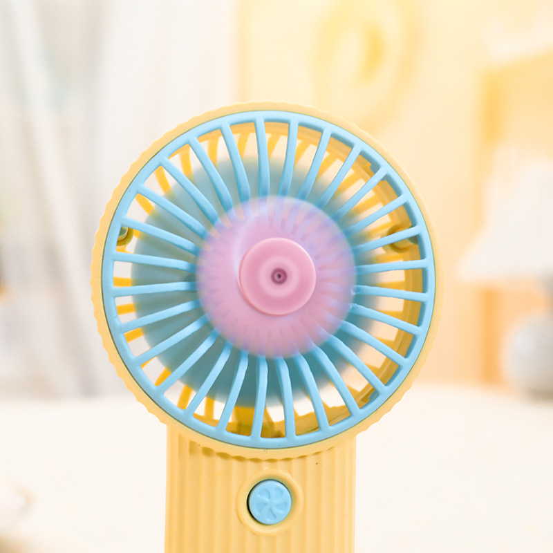 兒童電動玩具手持迷你風扇教育機構禮品 隨風旋轉卡通充電小風扇