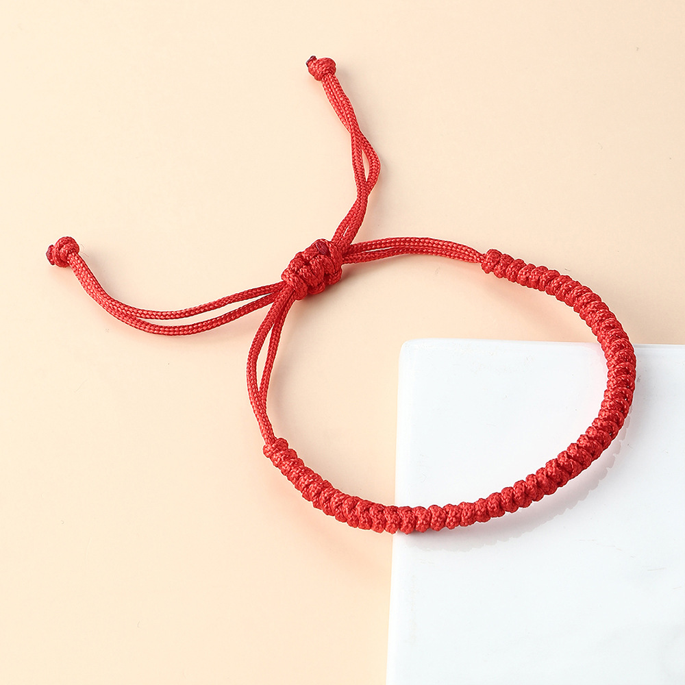 Fashion Simple Red Rope Solid Color Adjustable Bracelet display picture 3