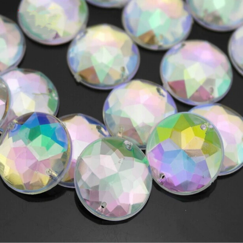 Explosion Taiwan Acrylic Drills wholesale Round AB Caitri Diamond Double -Pole Hand Slit Plastic Flash Diamond