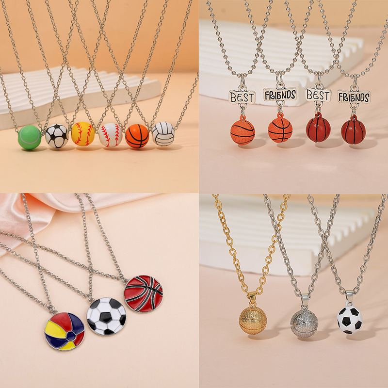 Football volleyball baseball cartoon fashionable necklace