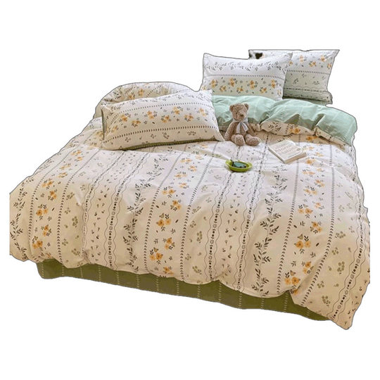 Cotton Bed Four-piece Set Four Seasons 100 Cotton 2025 New Bedding Bed Sheet Quilt Cover Dormitory Three-piece Set Bedclothes 4