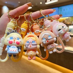 かわいい植毛泣き赤ちゃん漫画立体人形キーホルダー女性の親友バッグペンダントスクールバッグキーホルダー卸売
