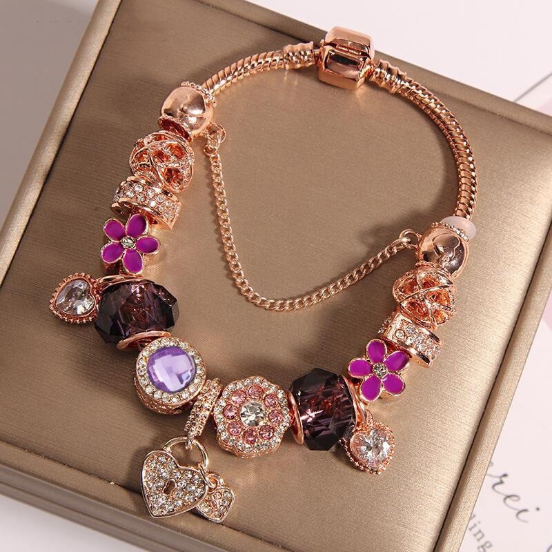 Cross-Border Hot Supply European Charm Fairy Style Women's Exquisite Bracelet DIY Wedding Party Gift Wholesale