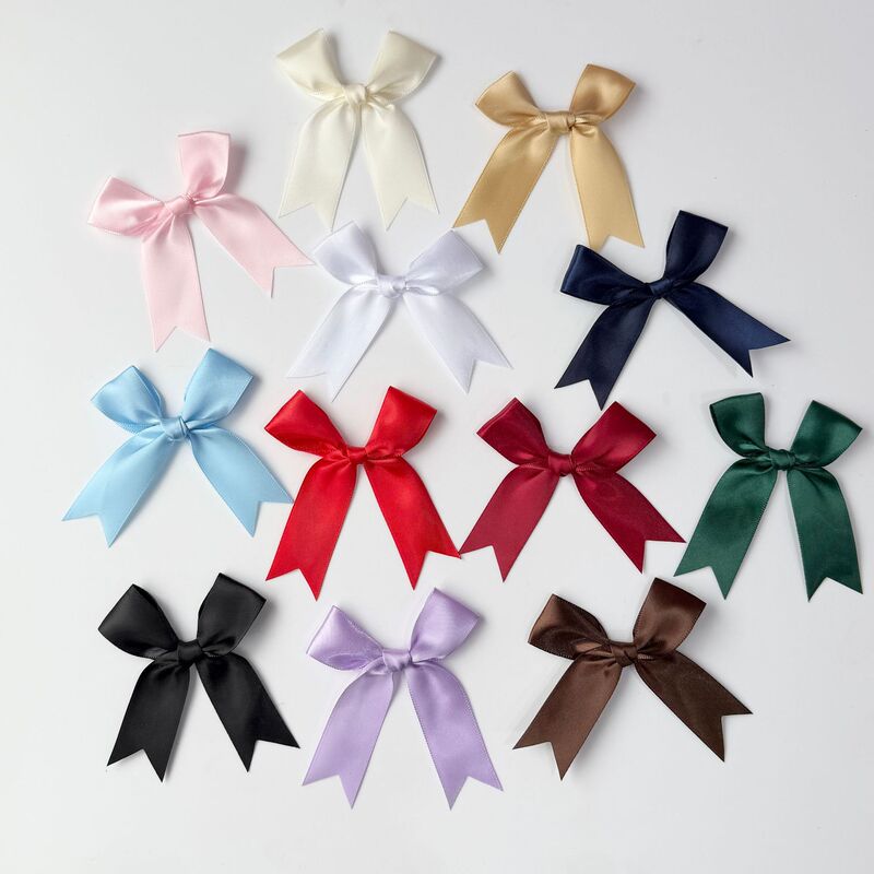 In-Stock 2.5cm Hand-Tied DIY Satin Ribbon Gift Box Cover Ribbon Bow Finished Swallowtail Bow Accessories In-Stock 2.5cm Hand-Tied DIY Satin Ribbon Gift Box Cover Ribbon Bow Finished Swallowtail Bow Accessories