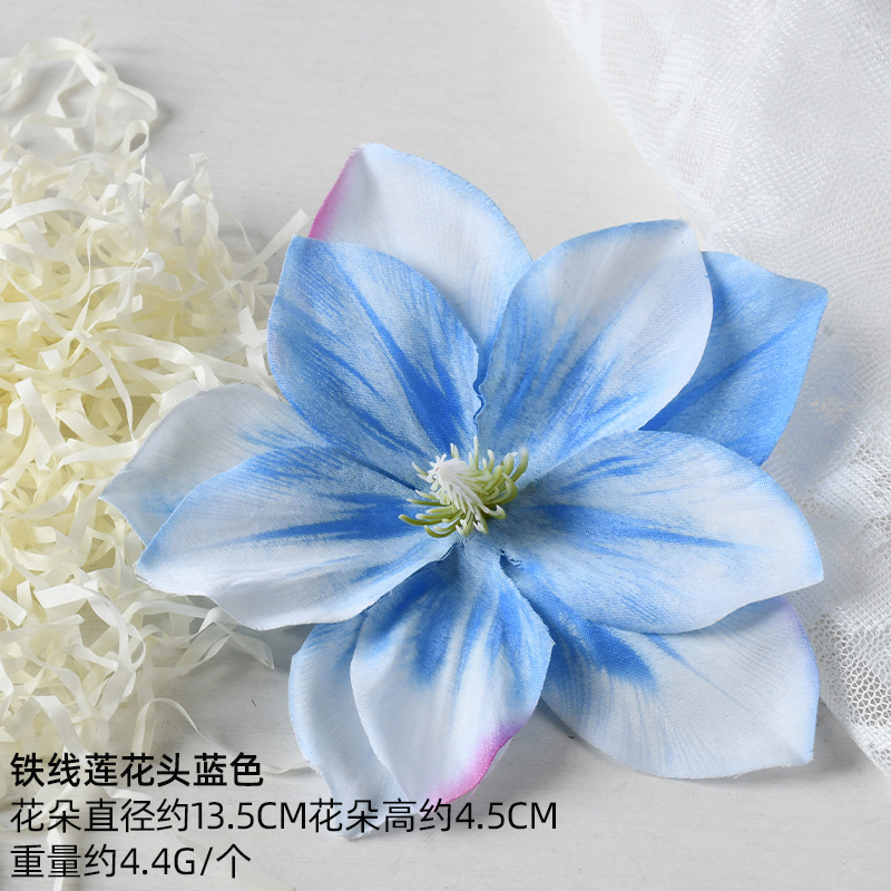Simulación de flores azules DIY accesorios de cabeza de flores material de boda flor de flor flor flor de flor flor flor de pecho de flor de cabeza pared en el viento
