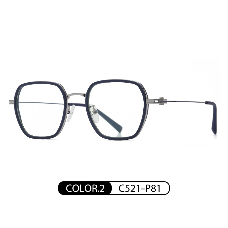 Nuevo anti-azul gafas de luz TJ822 moda multilateral gafas lisas TR + metal mezclado gafas de miopía gafas