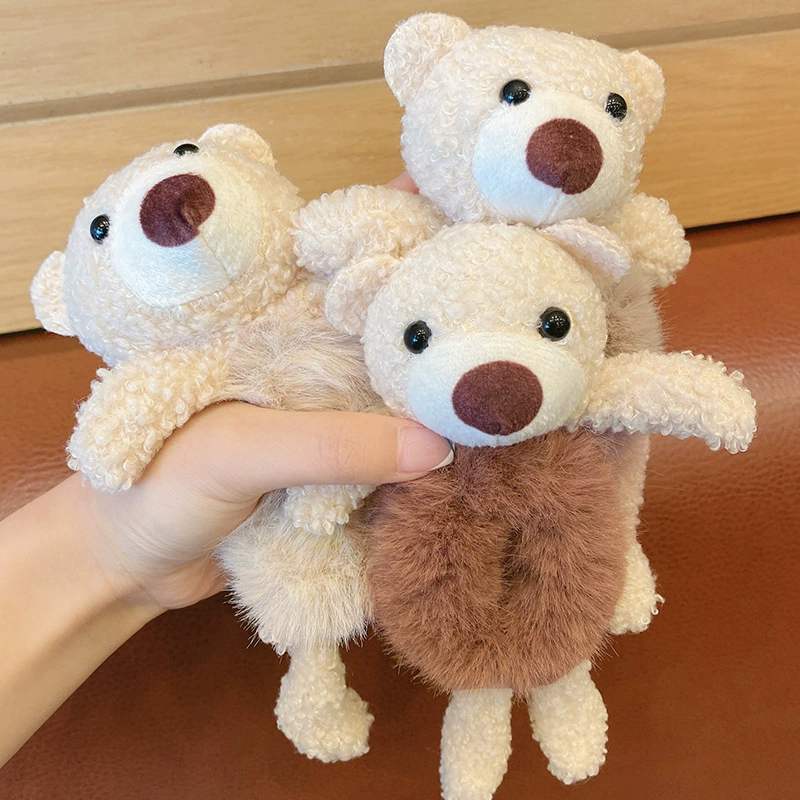 Plush hair rope, cute brand rabbit, hair accessory, with little bears, internet celebrity