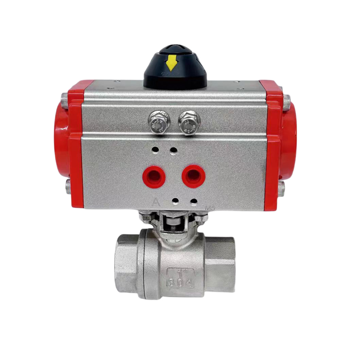 气动球阀不锈钢304丝扣三片式气动球阀/双单作用高温Q611F-16P